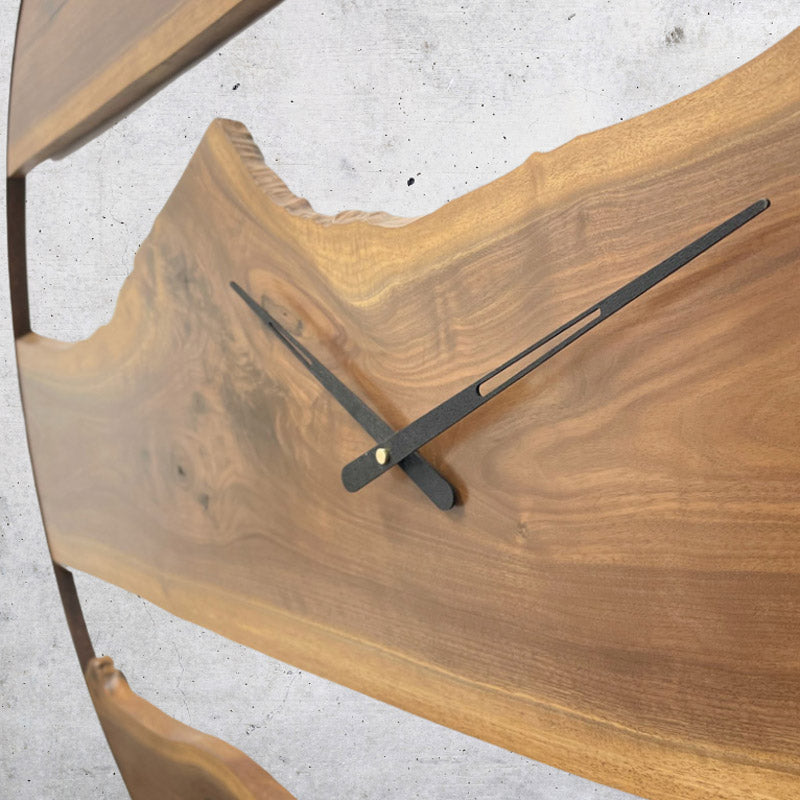 38" Authentic Wagon Wheel Clock with Walnut Inlay