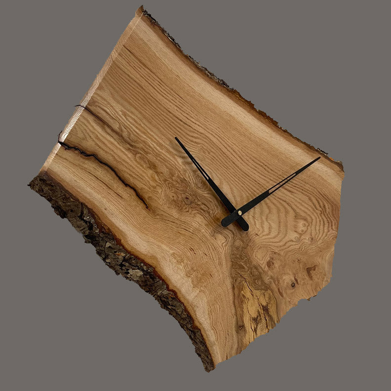 Live-edge Red Oak Clock