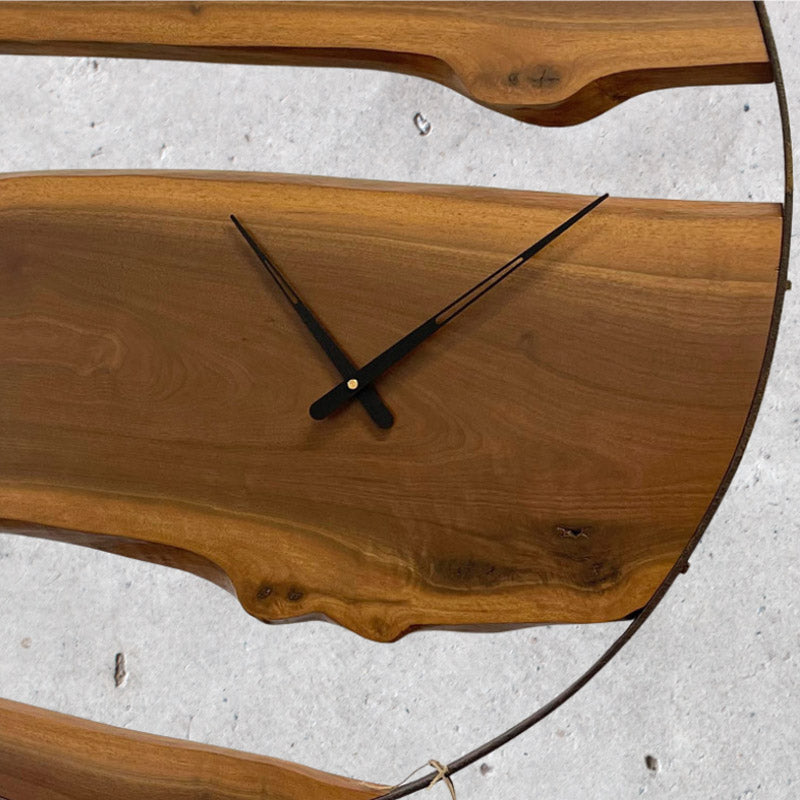 Authentic Wagon Wheel Clock - 42" Walnut