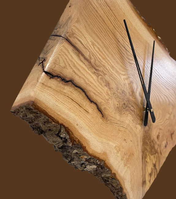 Live-edge Red Oak Clock