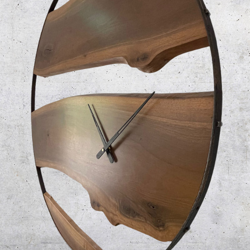 Authentic Wagon Wheel Clock - 42" Walnut