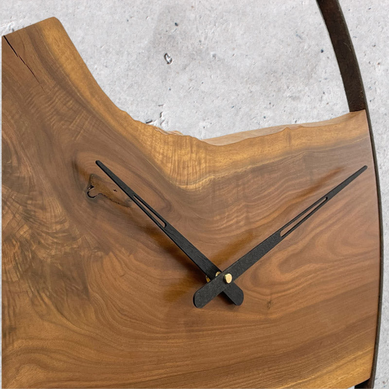 38" Authentic Wagon Wheel Clock with Walnut Inlay