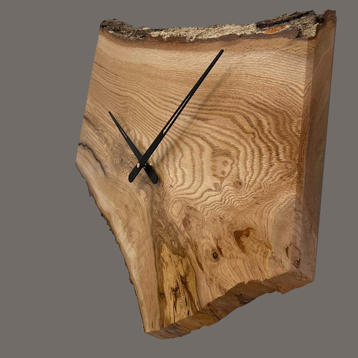 Live-edge Red Oak Clock