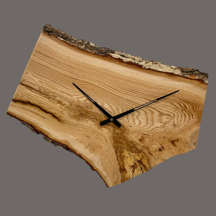 Live-edge Red Oak Clock