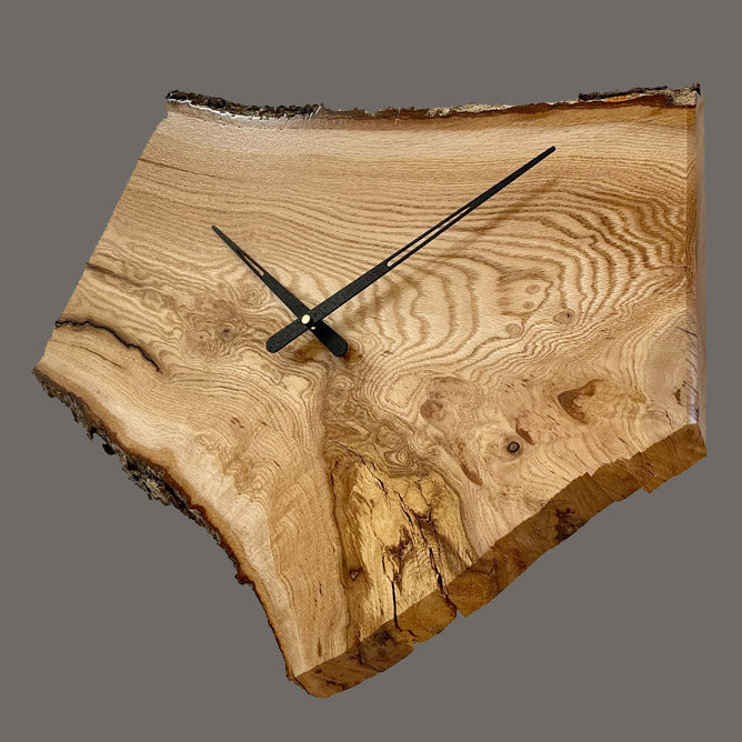 Live-edge Red Oak Clock