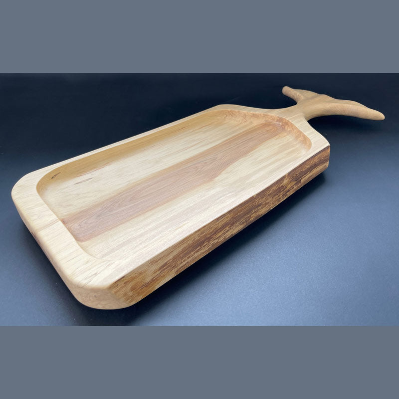 Spalted birch grain pattern on artisanal charcuterie board