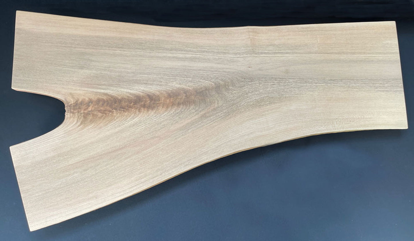 Unique maple charcuterie board with Y-shaped design and live edge detail
