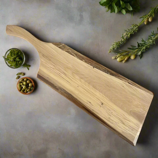 Spalted Birch Charcuterie Board – Pan Handle with Live Edge