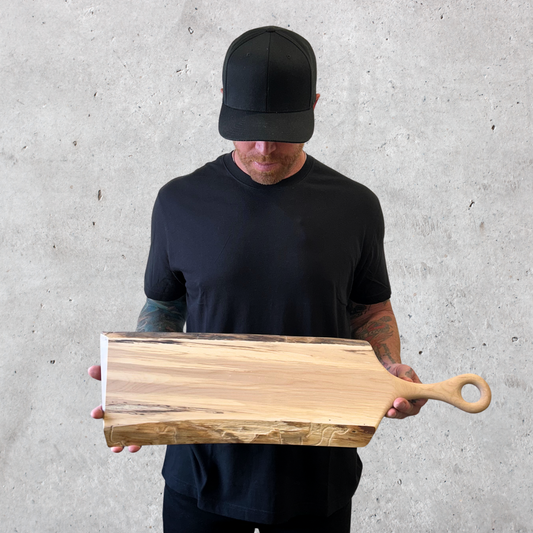 Spalted Birch Live Edge Charcuterie Board – O Handle for Hanging