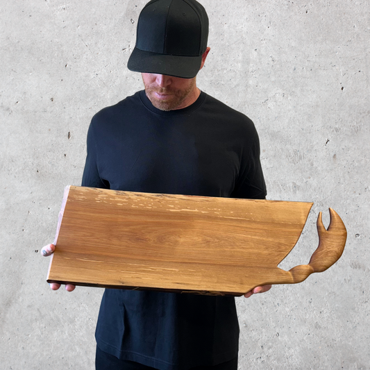 The Lobster Claw – Spalted Birch Charcuterie Board with Sculpted Handle