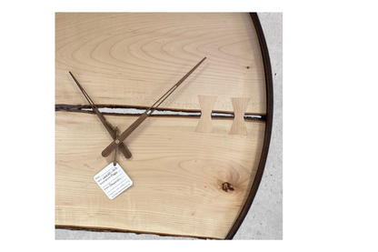 Authentic Wagon Wheel Clock – Maple & Walnut Hands | 39" Statement Timepiece