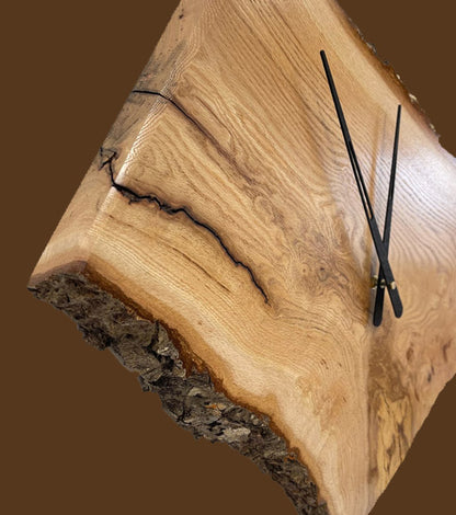 Live-edge Red Oak Clock
