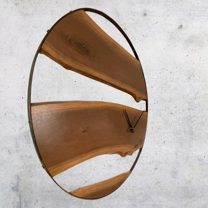 Authentic Wagon Wheel Clock - 42" Walnut