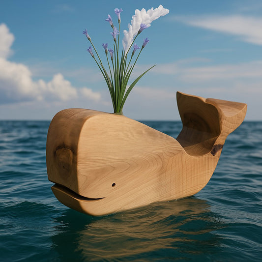 Handcrafted Sperm Whale Wooden Sculpture